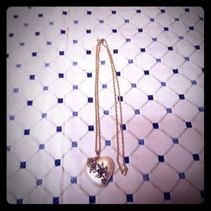 Vintage Heart Pendant on Goldtone Rope Chain